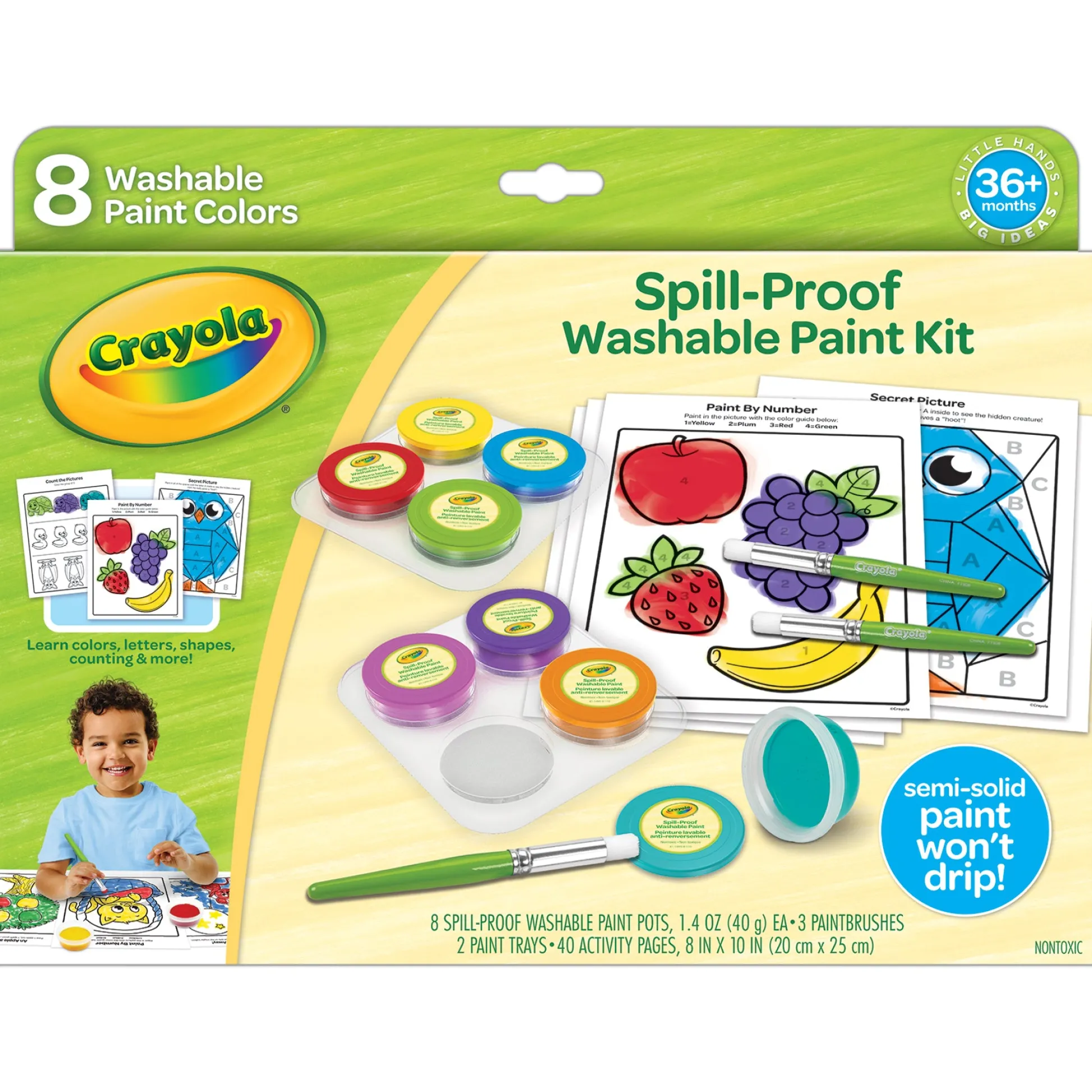 Educators Resource Crayola Spill-Proof Washable Paint Kit for Kids* Drawing, Color & Painting