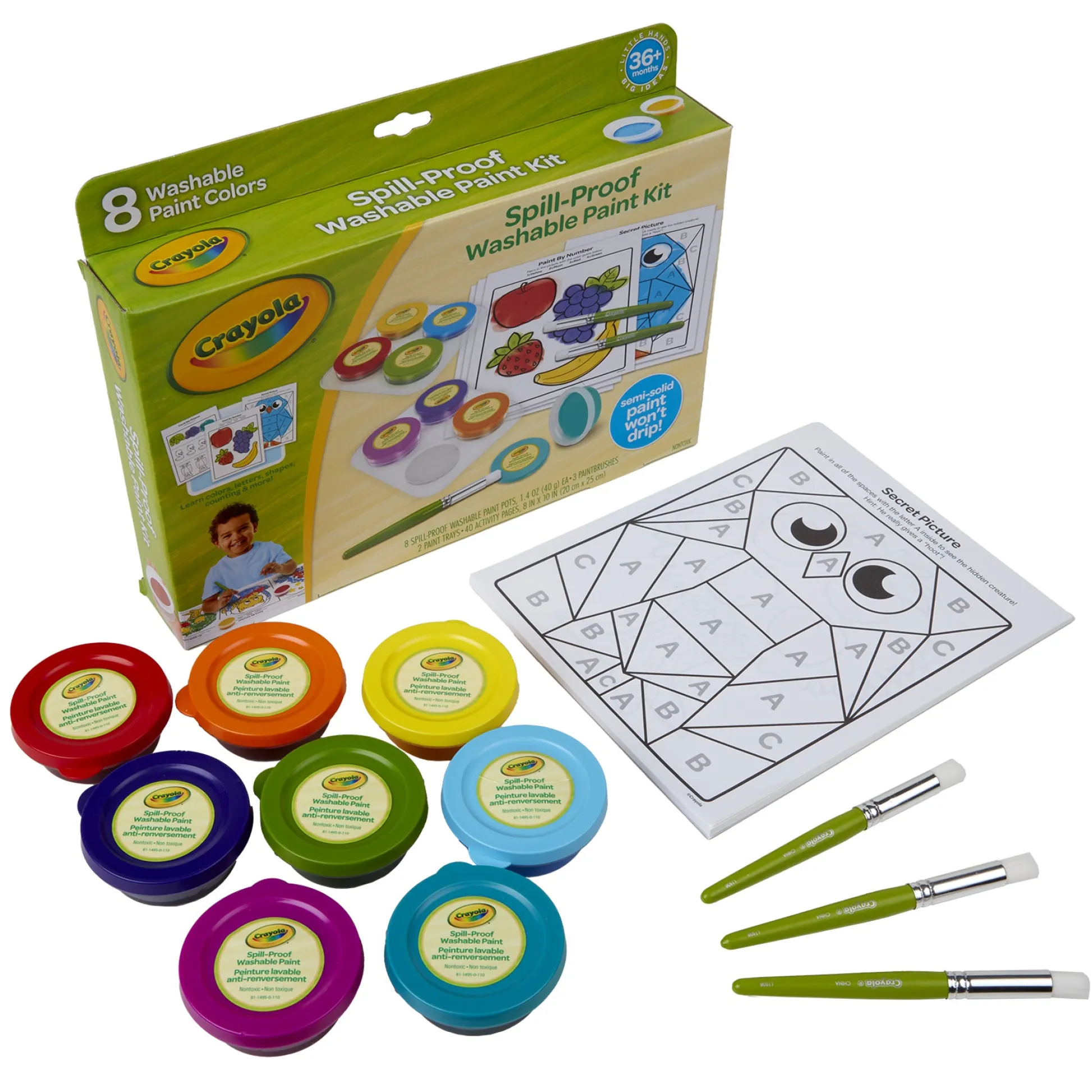 Educators Resource Crayola Spill-Proof Washable Paint Kit for Kids* Drawing, Color & Painting