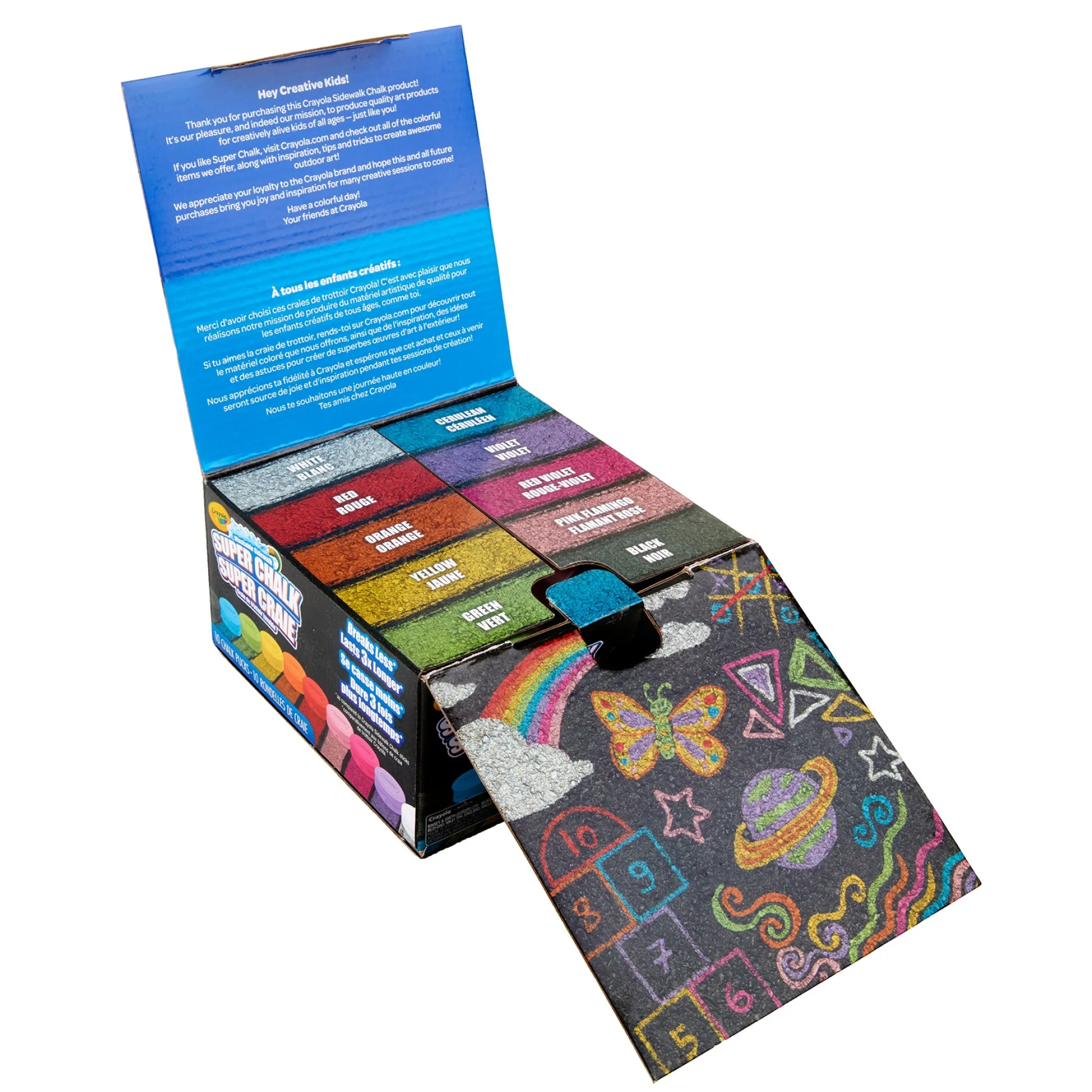 Educators Resource Crayola Super Chalk Rainbow Creativity Set - 10 Vibrant Colors* Drawing, Color & Painting