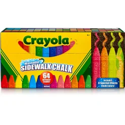 Educators Resource Crayola Ultimate Washable Sidewalk Chalk Set - Vibrant 64 Count* Drawing, Color & Painting