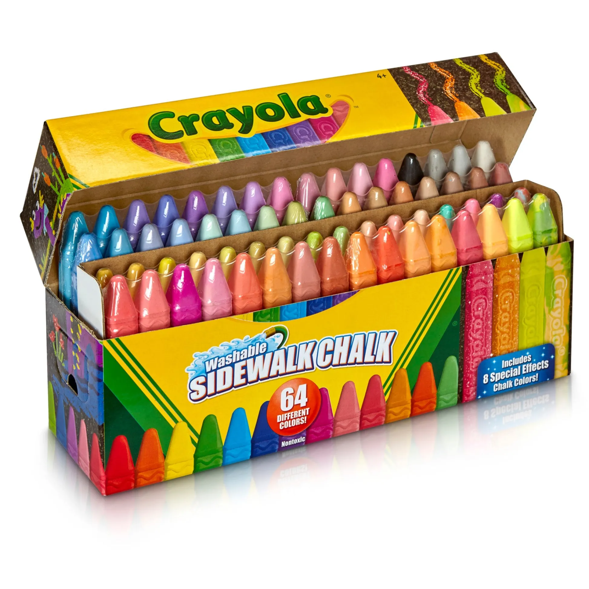 Educators Resource Crayola Ultimate Washable Sidewalk Chalk Set - Vibrant 64 Count* Drawing, Color & Painting