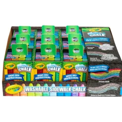 Educators Resource Crayola Washable Sidewalk Chalk Tray - Multi-Colored, 16 Sticks, 12 Packs* Bubbles & Sidewalk Chalk