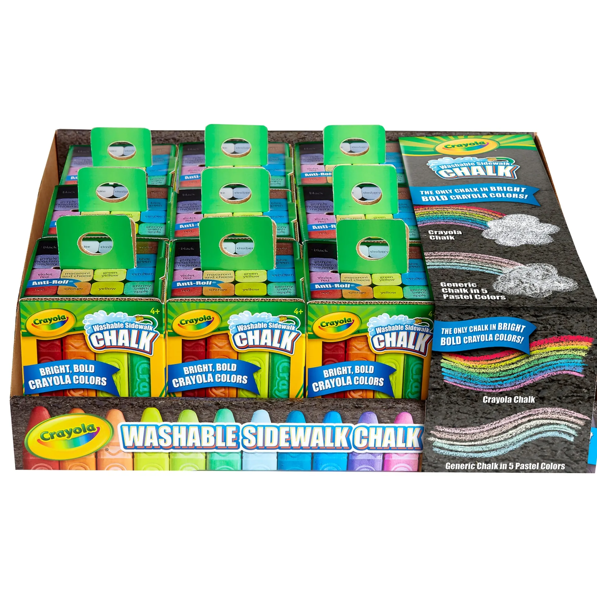 Educators Resource Crayola Washable Sidewalk Chalk Tray - Multi-Colored, 16 Sticks, 12 Packs* Bubbles & Sidewalk Chalk