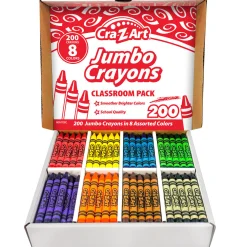 Flat River Group Cra-Z-Art Classroom Pack: Jumbo Crayons - 200 Pieces, 8 Bright Colors* Drawing, Color & Painting
