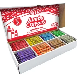 Flat River Group Cra-Z-Art Jumbo Crayons Classroom Pack - 400 Count, 8 Vibrant Colors* Drawing, Color & Painting