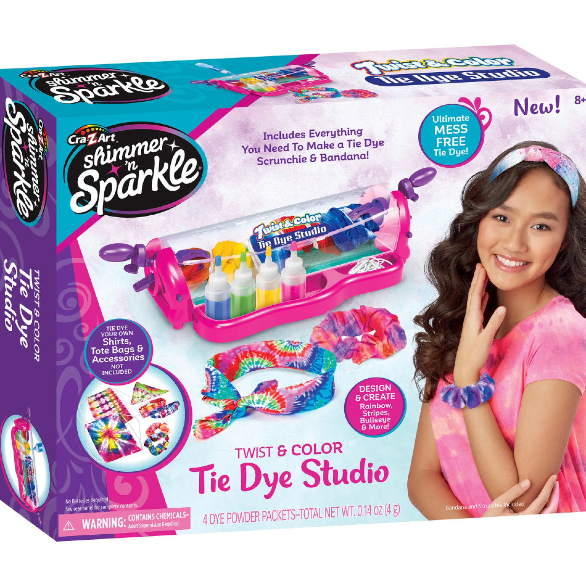 Flat River Group Cra-Z-Art Shimmer 'N Sparkle Twist & Color Tie Dye Studio DIY Kit* Crafts & Activities