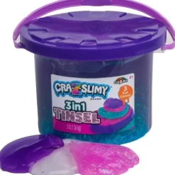 Calendar Holdings, LLC Cra-Z-Slimy Tri-Color Tinsel Bucket - Aqua, Pink, Purple* Slime