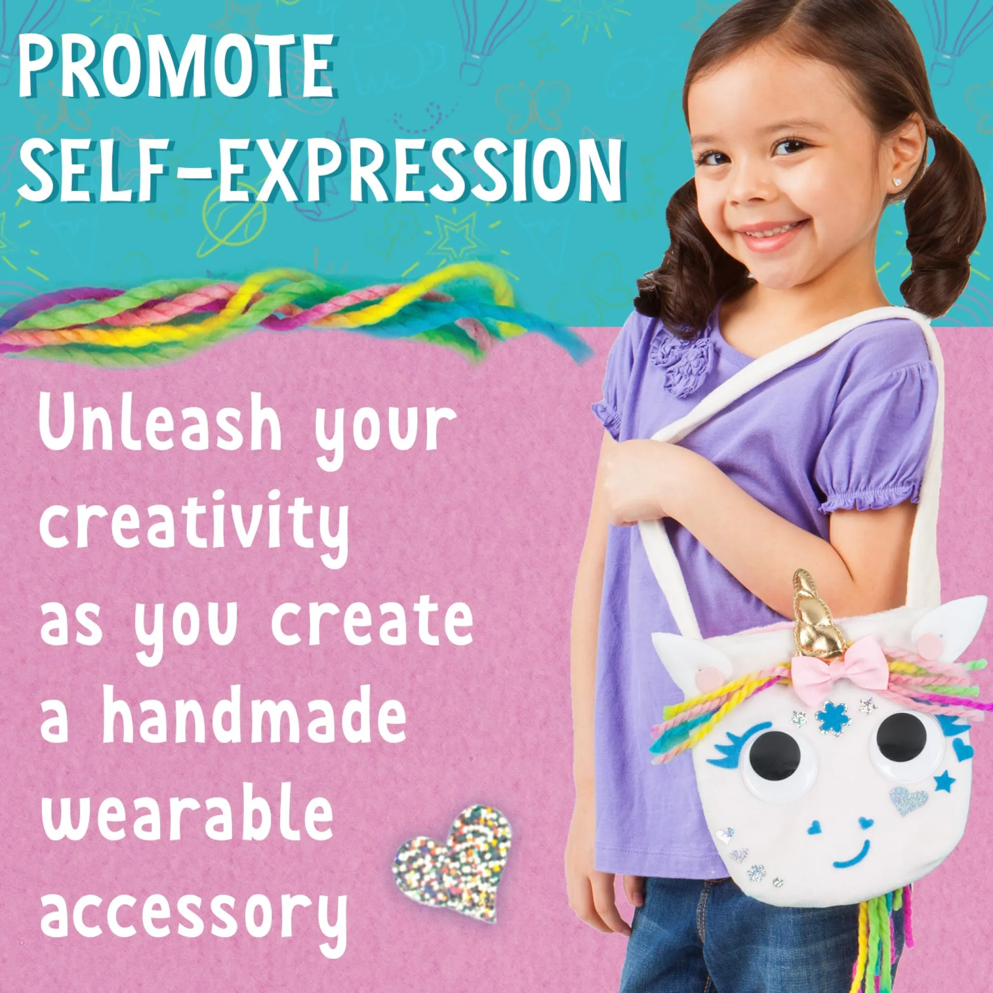 Faber Castell Creativity for Kids Unicorn Magic No-Sew Craft Purse Kit* Crafts & Activities