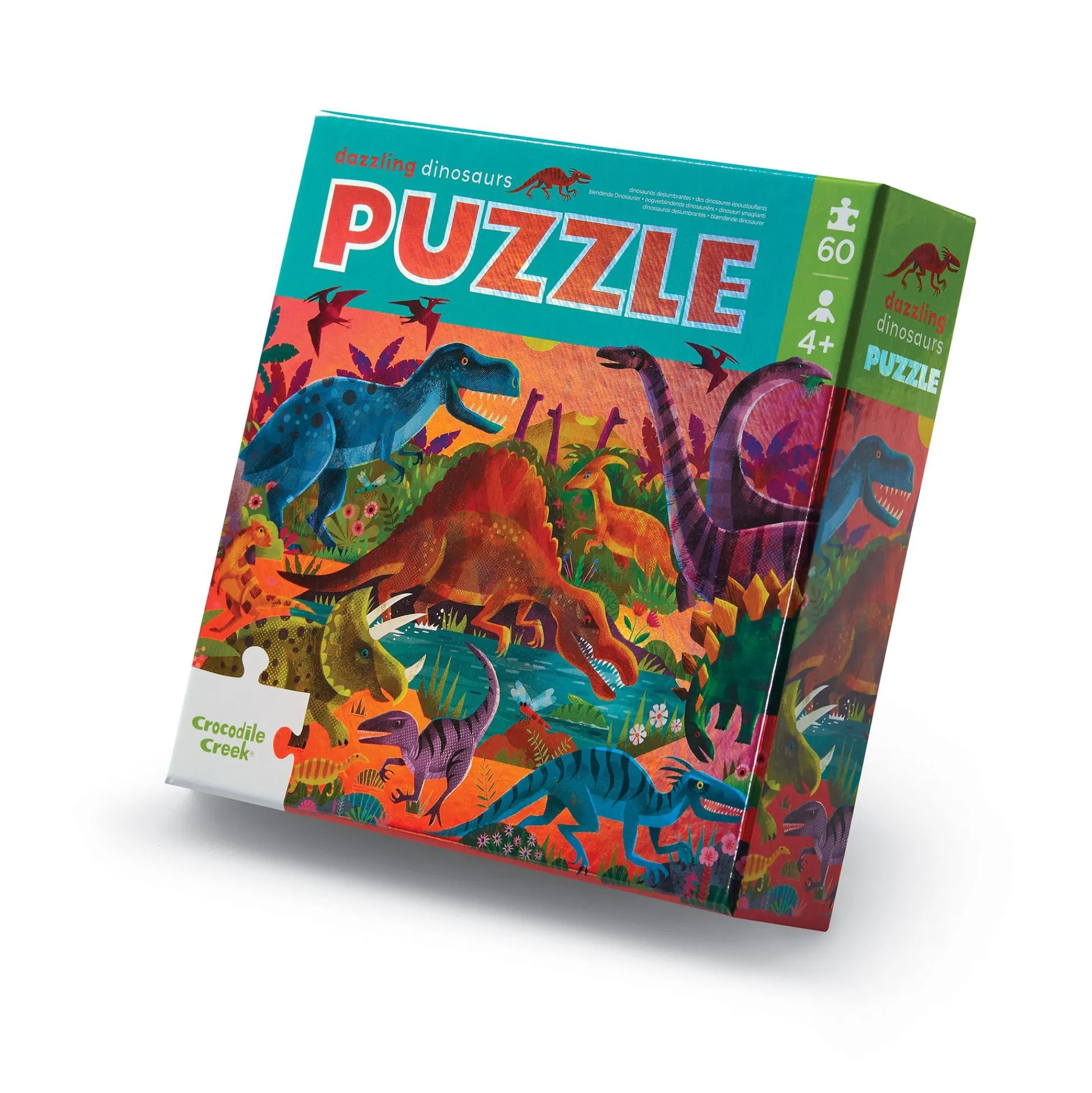 AreYouGame Crocodile Creek Dazzling Dinosaurs Holographic Jigsaw Puzzle - 60 pc* Puzzles