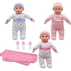 Flat River Group Cuddle Kids 14" Talking Triplets Doll Set - Interactive Pretend Play for Ages 2+* Social & Emotional Skills|Interactive Dolls & Pets