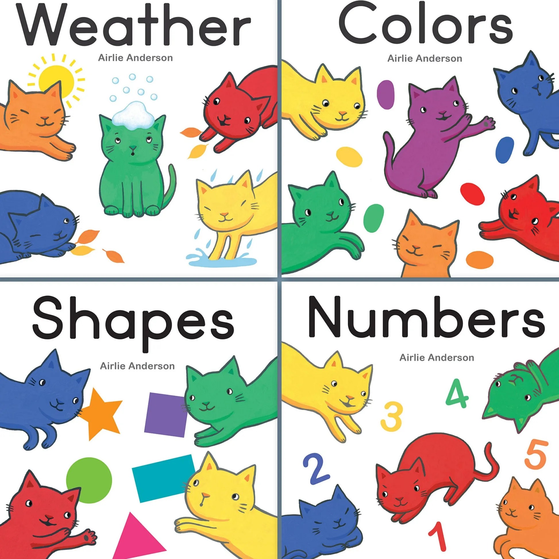 Educators Resource Curious Cats Board Book Set by Arlie Anderson, 4-Piece*Kids Kids Books|Boxed Book Sets
