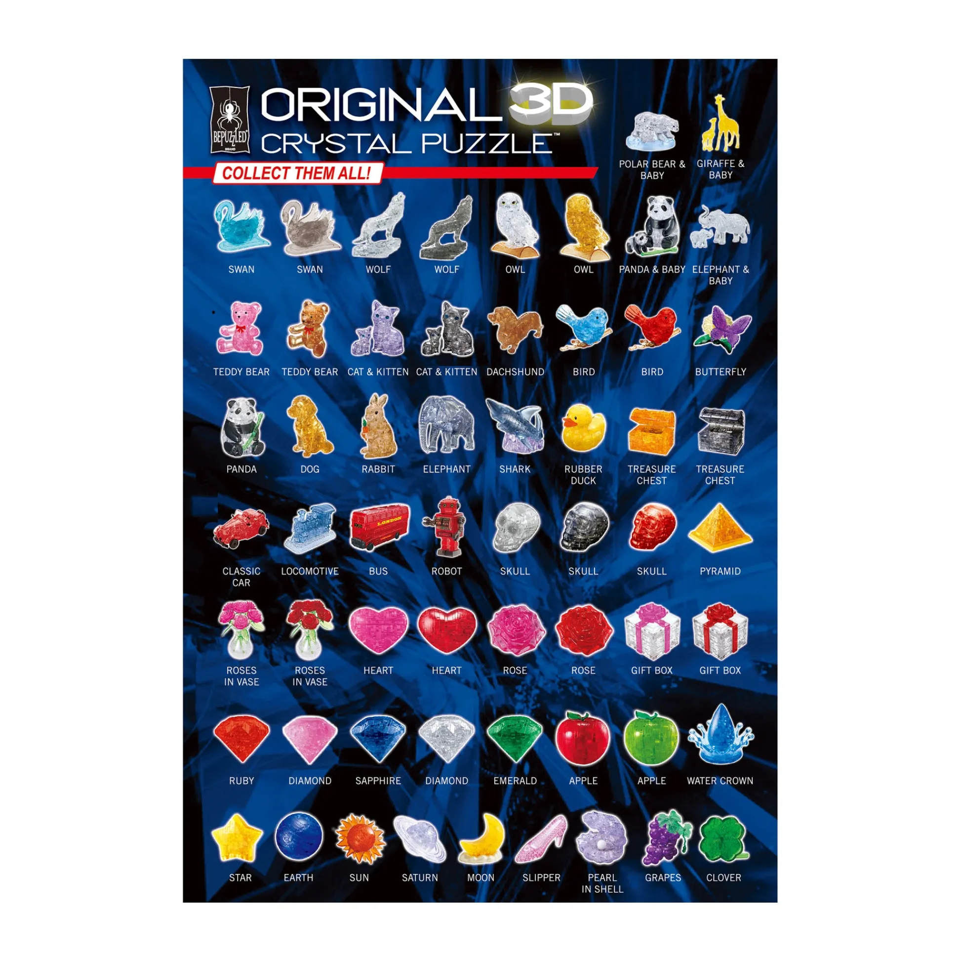 AreYouGame 3D Crystal Puzzle - Eloquent White Roses in a Vase, 47 Pieces* Puzzles