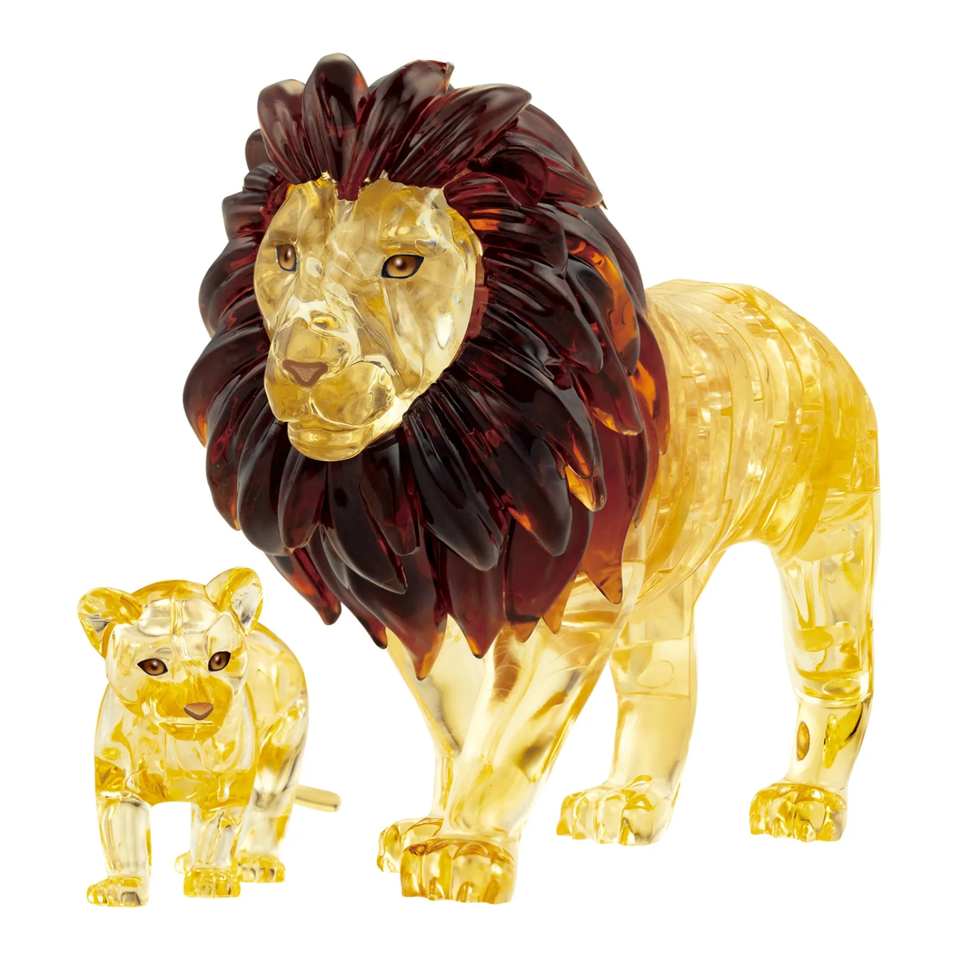 AreYouGame 3D Crystal Puzzle - Lion and Baby (Gold): 55 Pcs* Puzzles