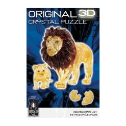 AreYouGame 3D Crystal Puzzle - Lion and Baby (Gold): 55 Pcs* Puzzles