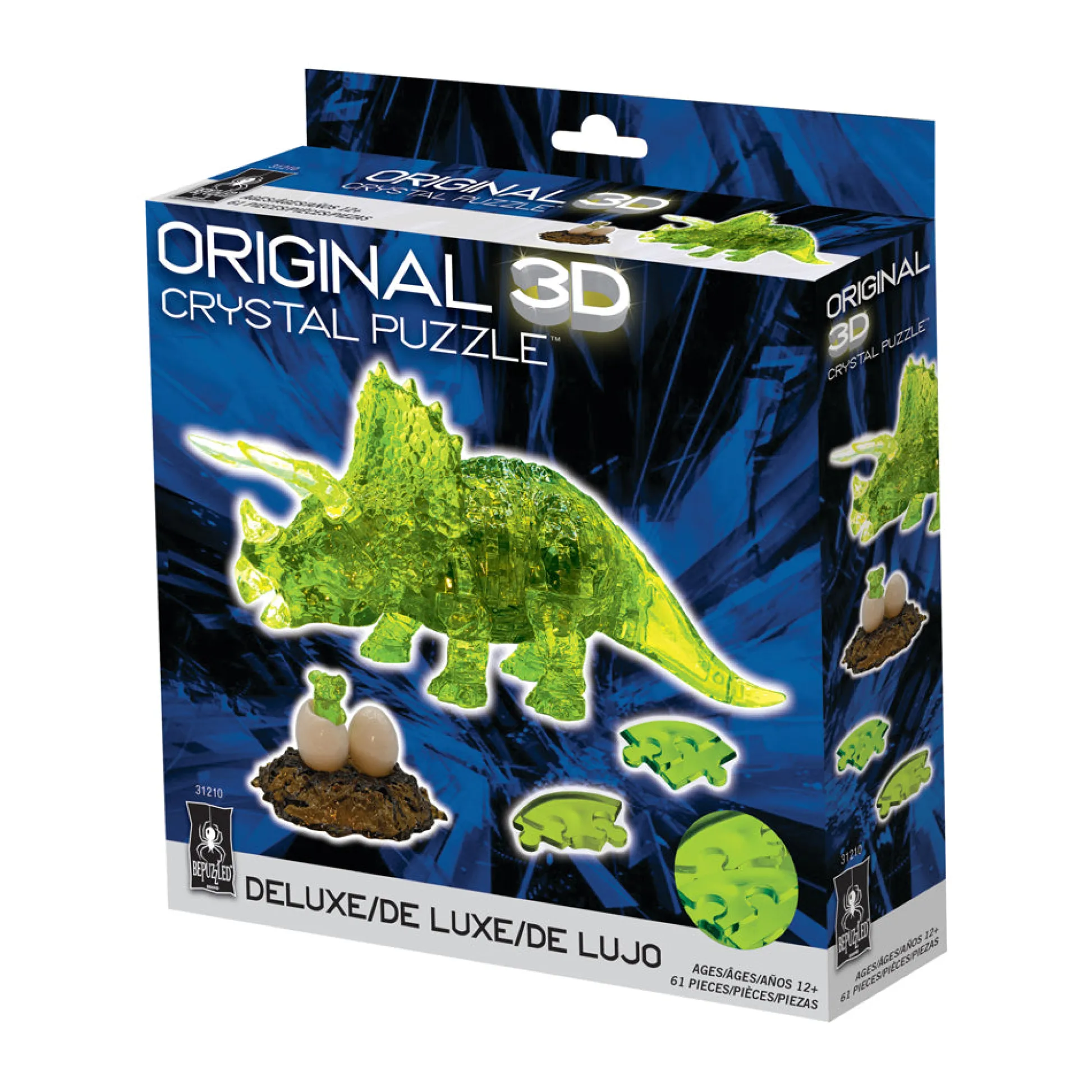 AreYouGame 3D Crystal Puzzle - Triceratops & Baby: Enigmatic 61 Piece Set* Puzzles