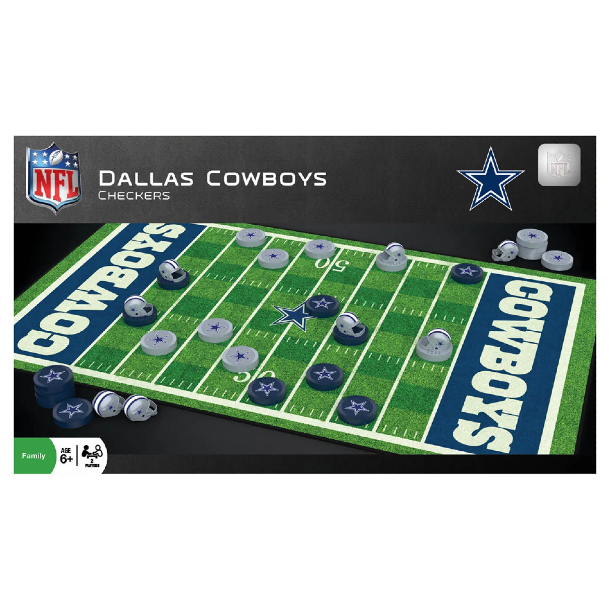 AreYouGame Dallas Cowboys NFL Checkers Game Set by Masterpieces* Board Games|Role-Playing Games