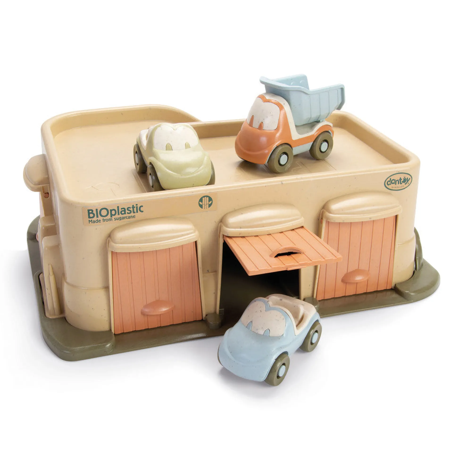 Flat River Group Dantoy BIO Garage Playset with Ramp and 3 Toy Vehicles, Eco-Friendly, for Toddlers 12mo+* Preschool Education Toys & Activities|Preschool Vehicles