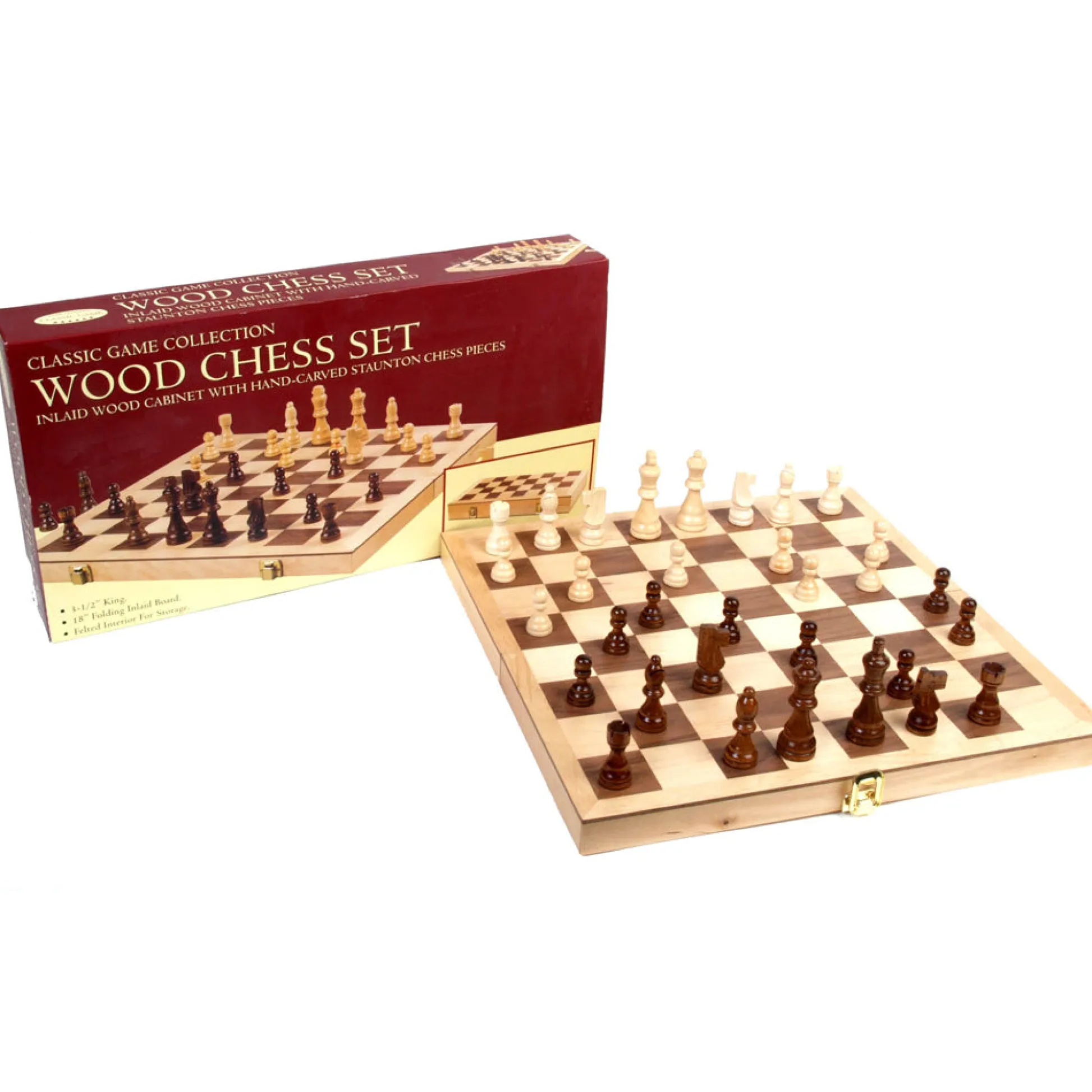 AreYouGame Deluxe Staunton Wood 18-inch Folding Chess Set* Board Games|Role-Playing Games
