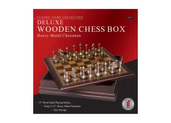 AreYouGame Deluxe Wooden Chess Set with Heavy Metal Chessmen and Storage Box* Board Games|Role-Playing Games