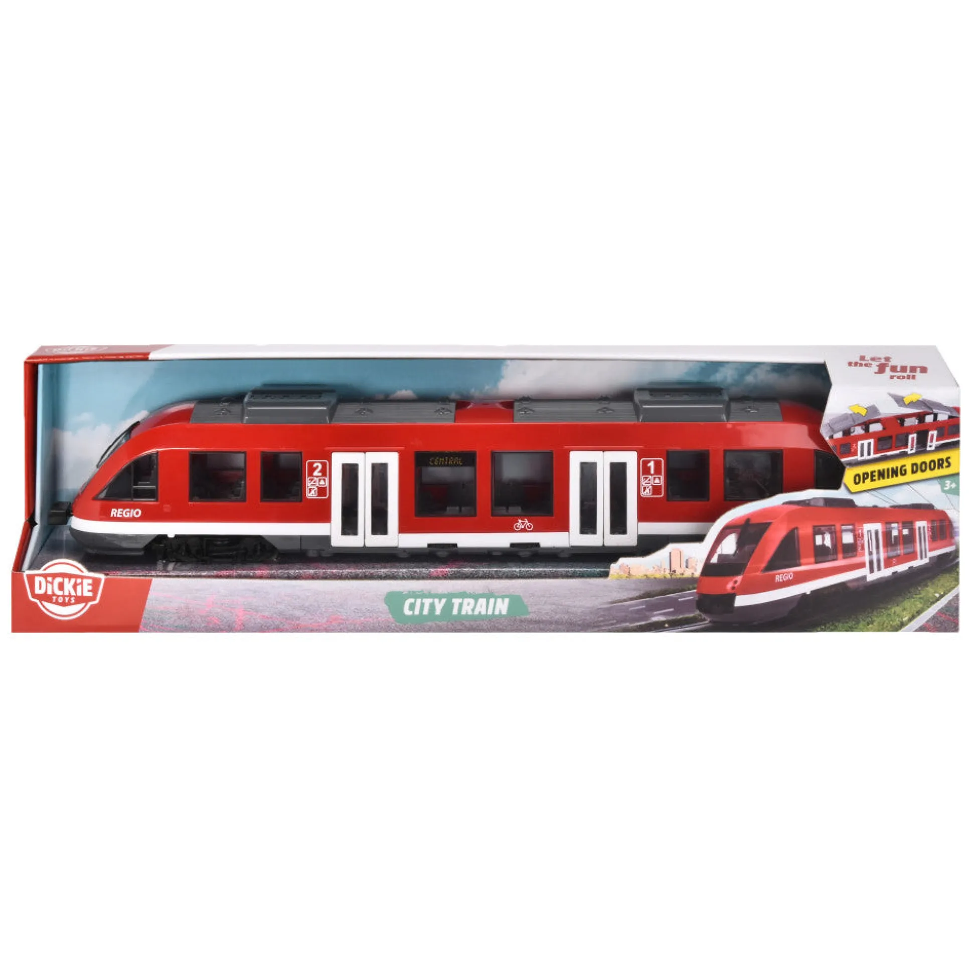Flat River Group Dickie Toys 17.7" City Train - Trackless Red & White Vehicle Toy, Ages 3+* Trains & Train Tables