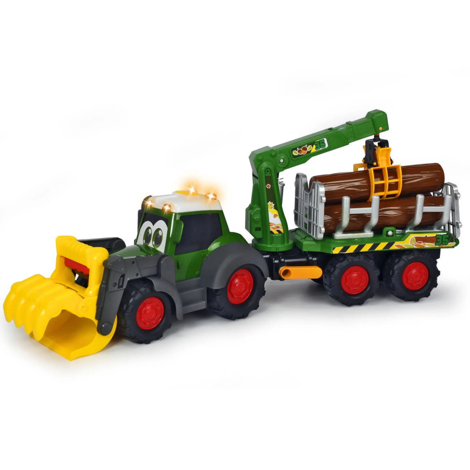 Flat River Group Dickie Toys Happy Fendt Forester Truck and Trailer with Interactive Features* Playsets & Vehicles