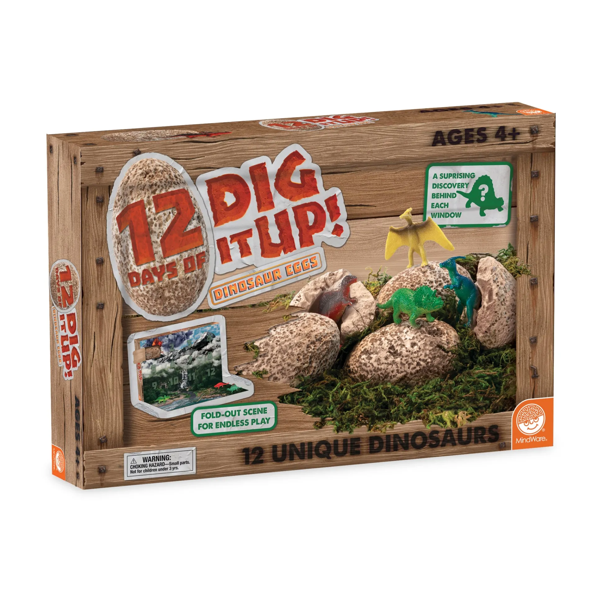 AreYouGame Dig It Up! Dinosaur Discovery Countdown Kit – 12 Exciting Dino Eggs* Clay, Dough & Sand Art