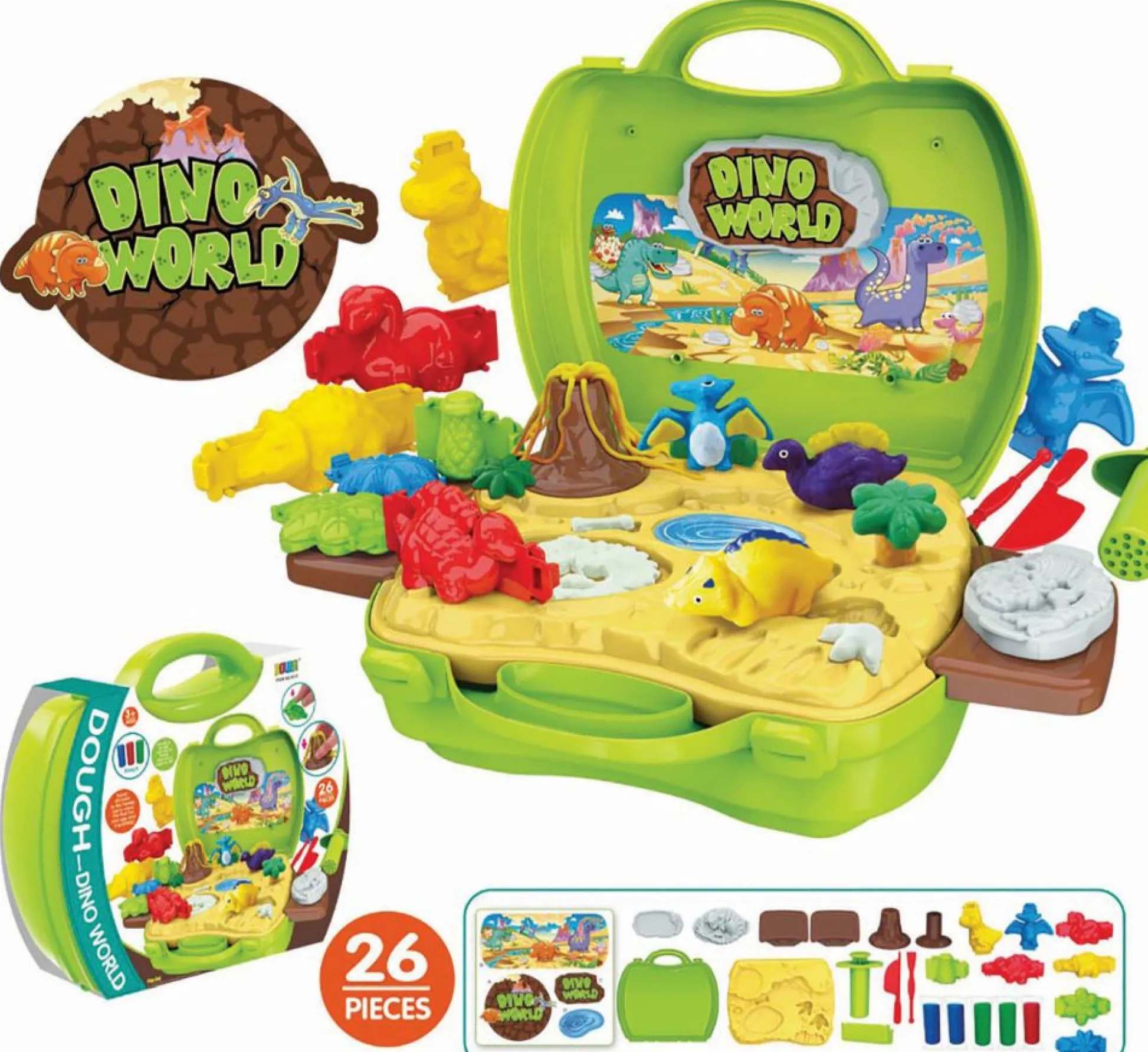 Calendar Holdings, LLC Dino World Creative Dough 26pc Play Set* Clay, Dough & Sand Art