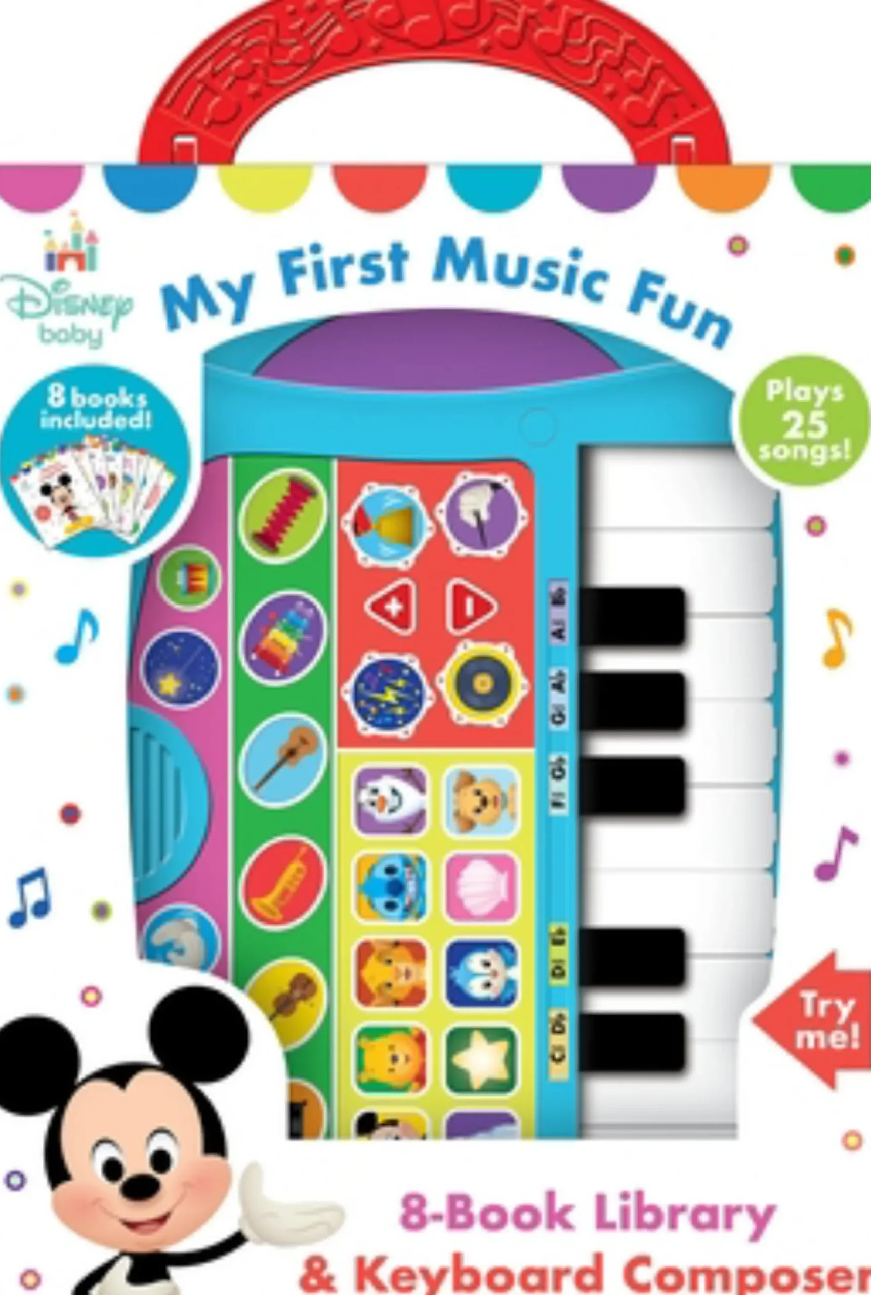 Readerlink Distribution Services Disney Baby My First Music Fun 8-Book Library with Keyboard Composer*Kids Reading, Writing & Speech|Kids Books