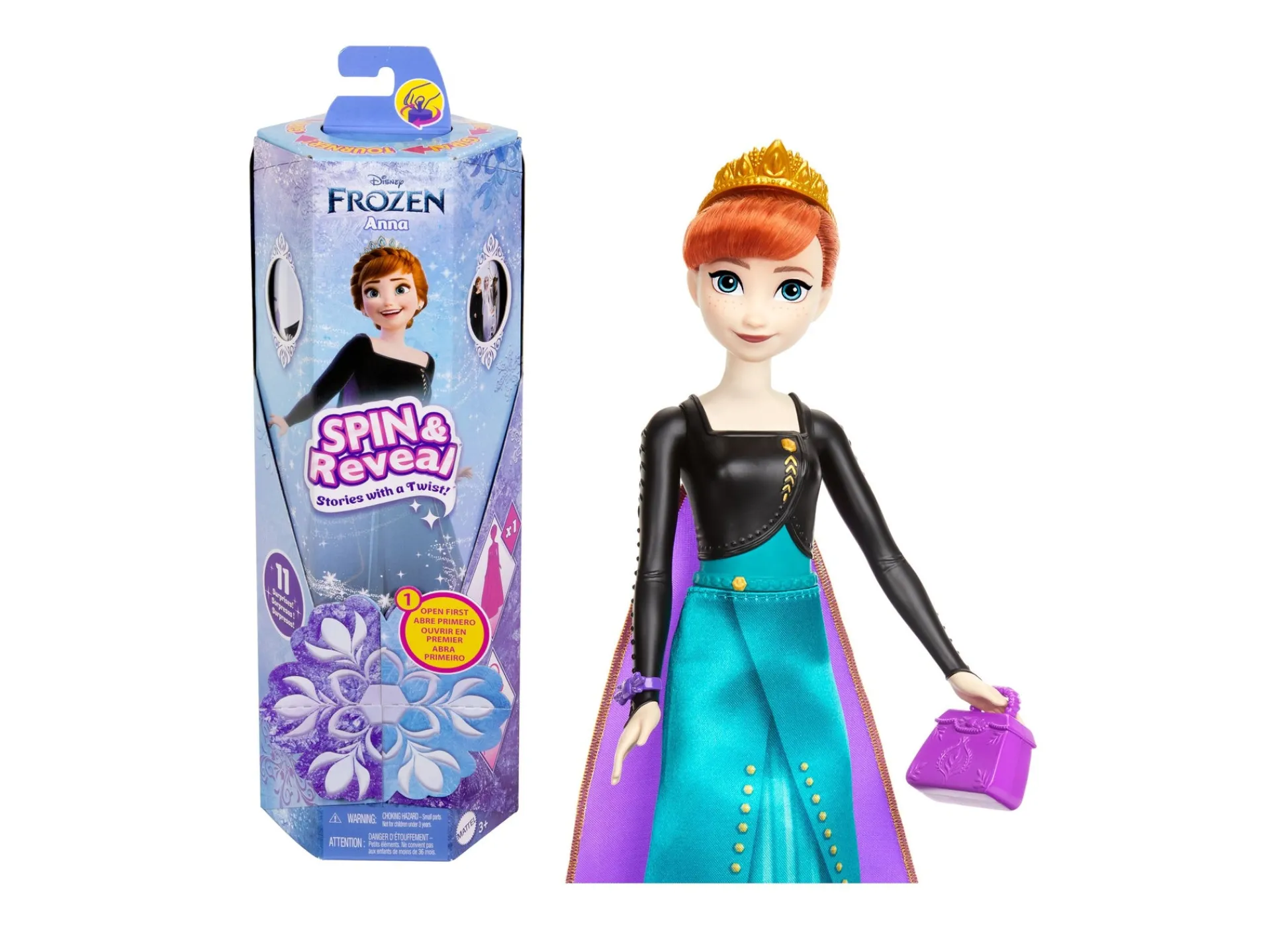 Macy's - Supplier Disney Frozen Spin Reveal Anna Fashion Doll - 11 Interactive Surprises* Fashion Dolls|Stuffed Animals & Plush Toys
