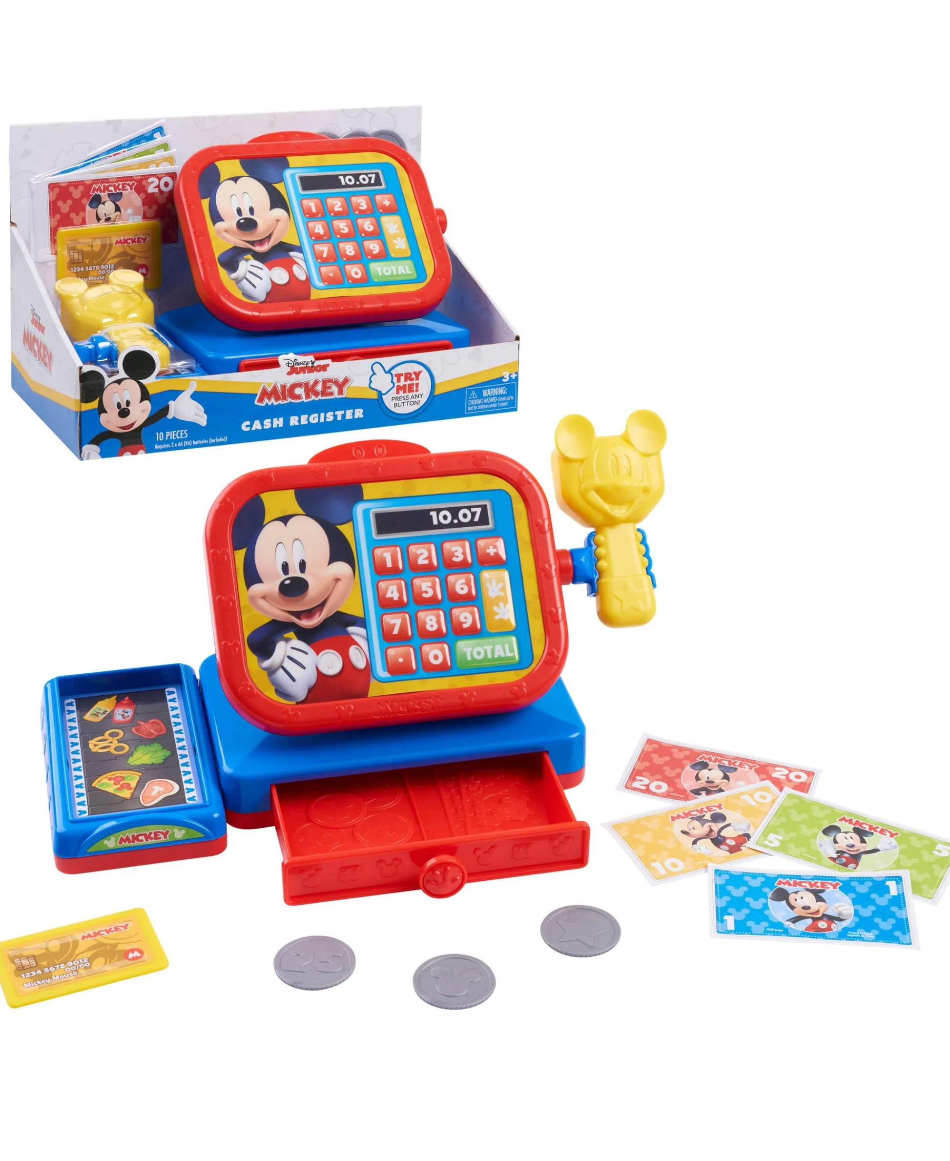 Macy's - Supplier Disney Junior 7-Piece Mickey Mouse Funhouse Cash Register Set* Kitchens & Play Food|Dress Up