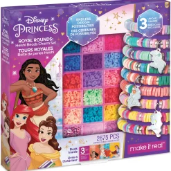 Flat River Group Disney Princess Royal Rounds Heishi Beads Jewelry Kit - Moana, Belle, Ariel* Crafts & Activities