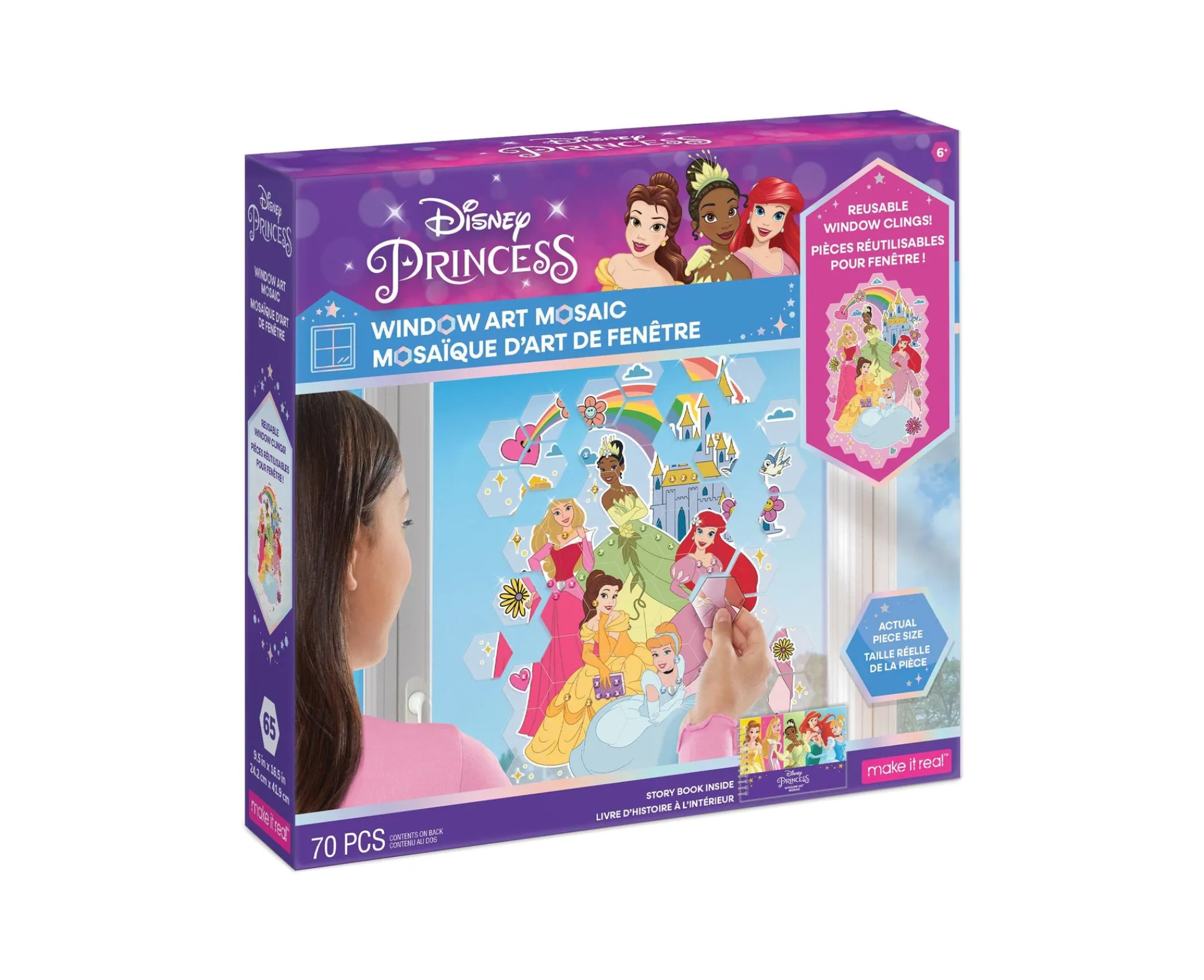 Flat River Group Disney Princess Window Art Mosaic Kit - Creative Cling Craft Set* Crafts & Activities