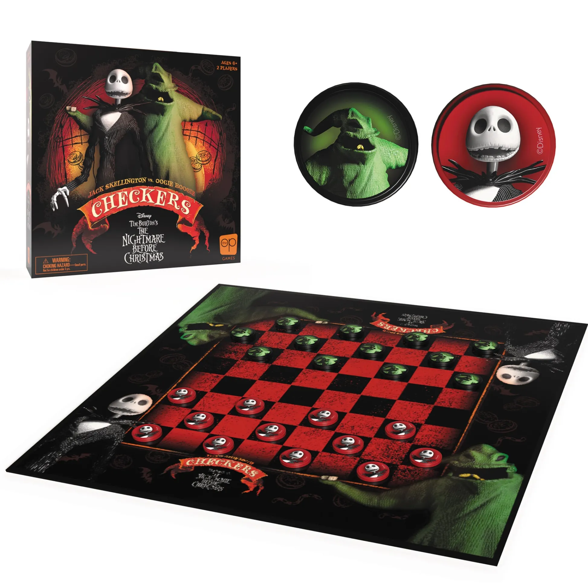Educators Resource Disney Tim Burton's The Nightmare Before Christmas Checkers Game by USAopoly* Board Games|Role-Playing Games