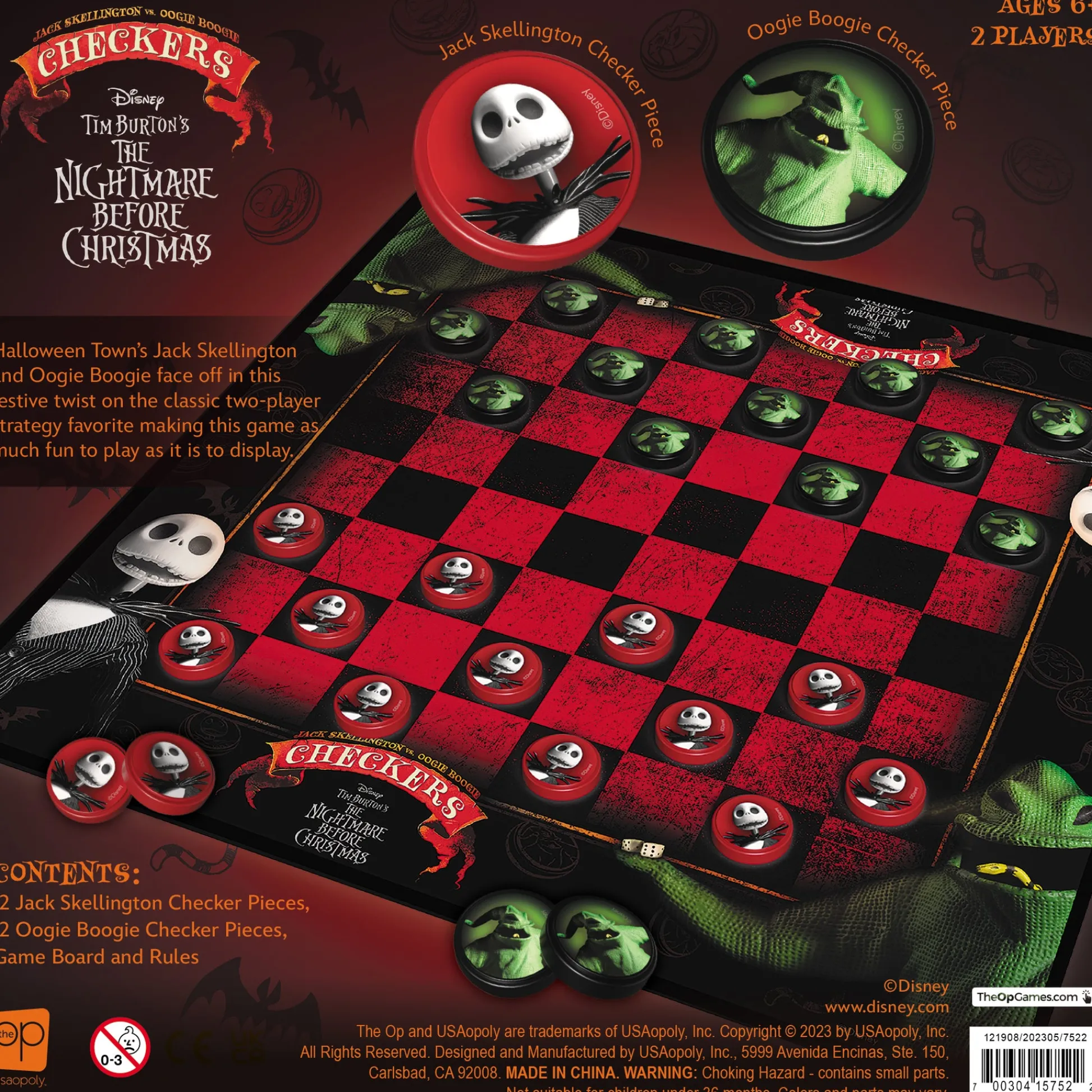 Educators Resource Disney Tim Burton's The Nightmare Before Christmas Checkers Game by USAopoly* Board Games|Role-Playing Games