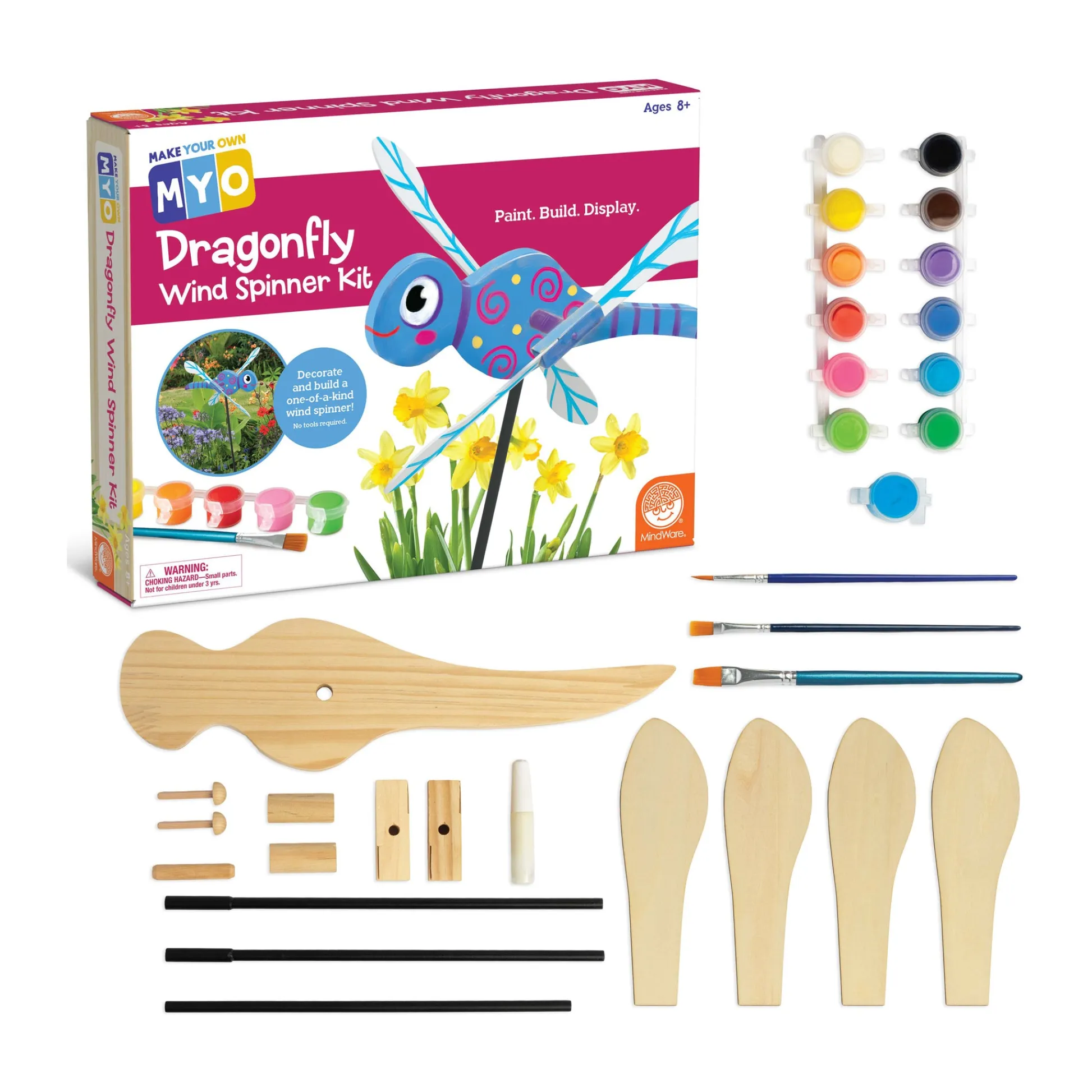 AreYouGame DIY Dragonfly Wind Spinner Craft Kit - Garden Art* Crafts & Activities