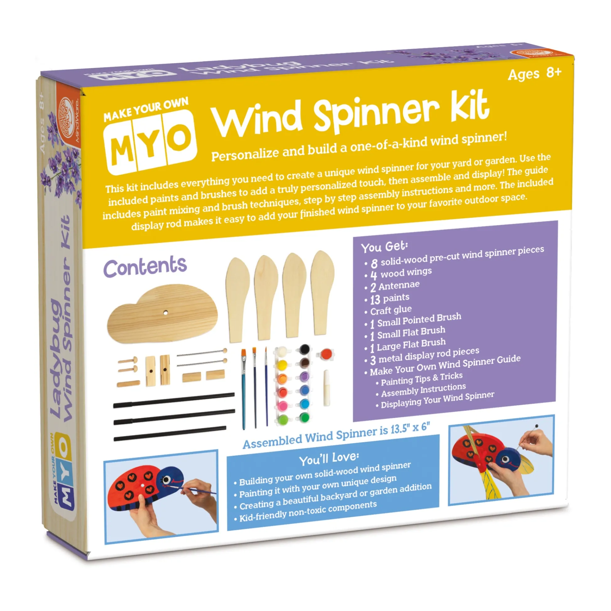 AreYouGame DIY Ladybug Wind Spinner Craft Kit - Create & Paint Your Garden Ornament* Crafts & Activities
