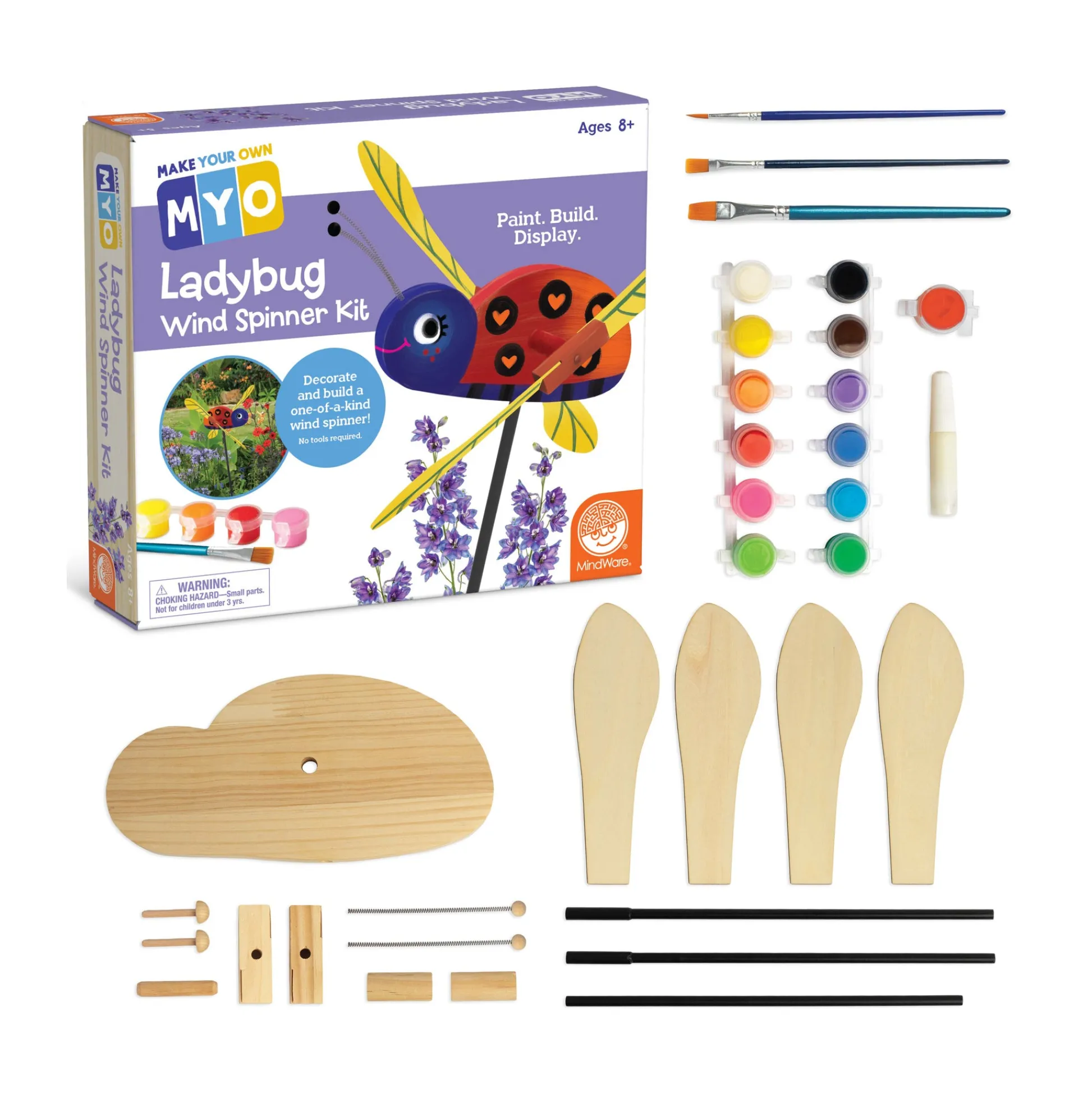 AreYouGame DIY Ladybug Wind Spinner Craft Kit - Create & Paint Your Garden Ornament* Crafts & Activities