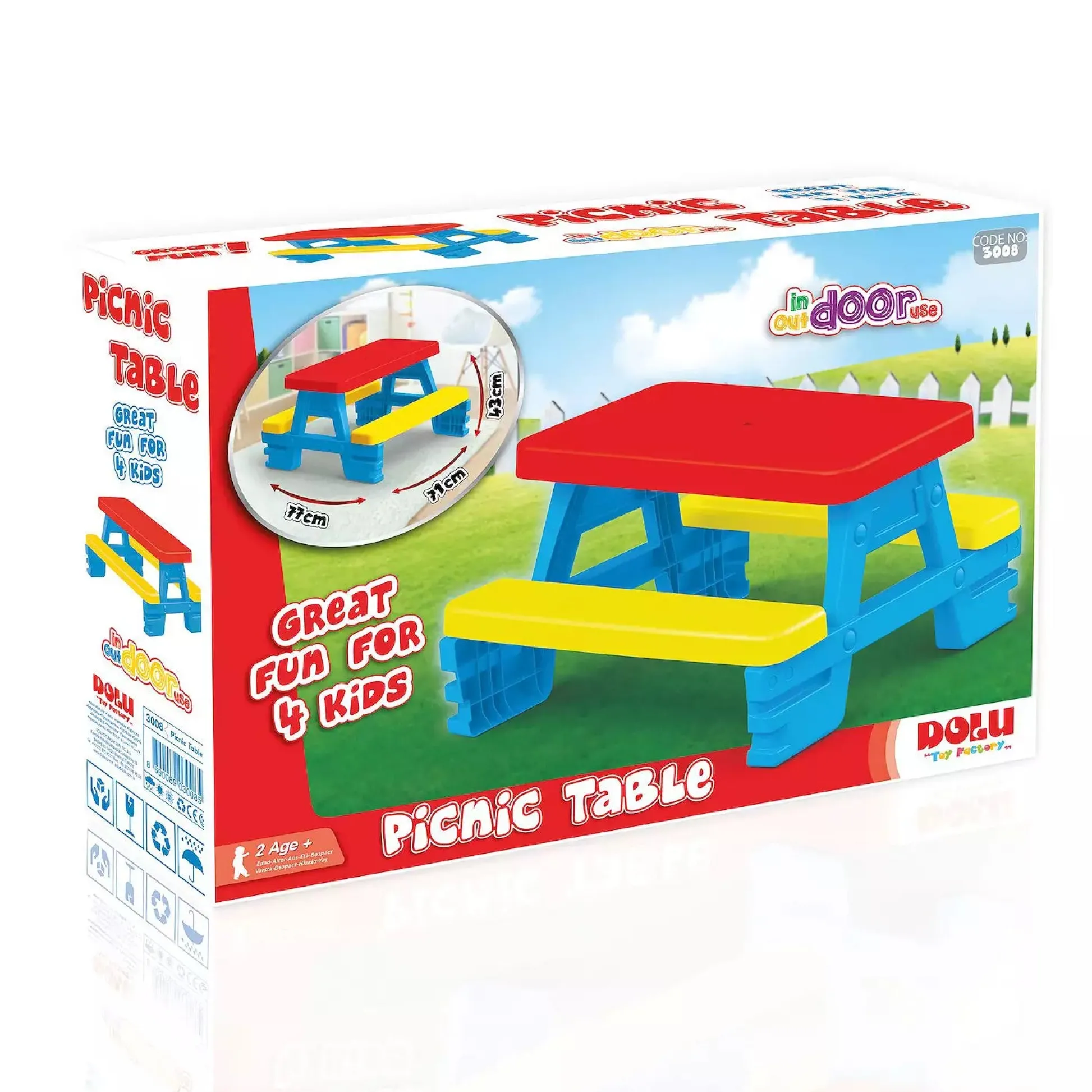 Flat River Group Dolu Colorful Kids' Picnic Table Set for 4 - Multi-Color* Social & Emotional Skills
