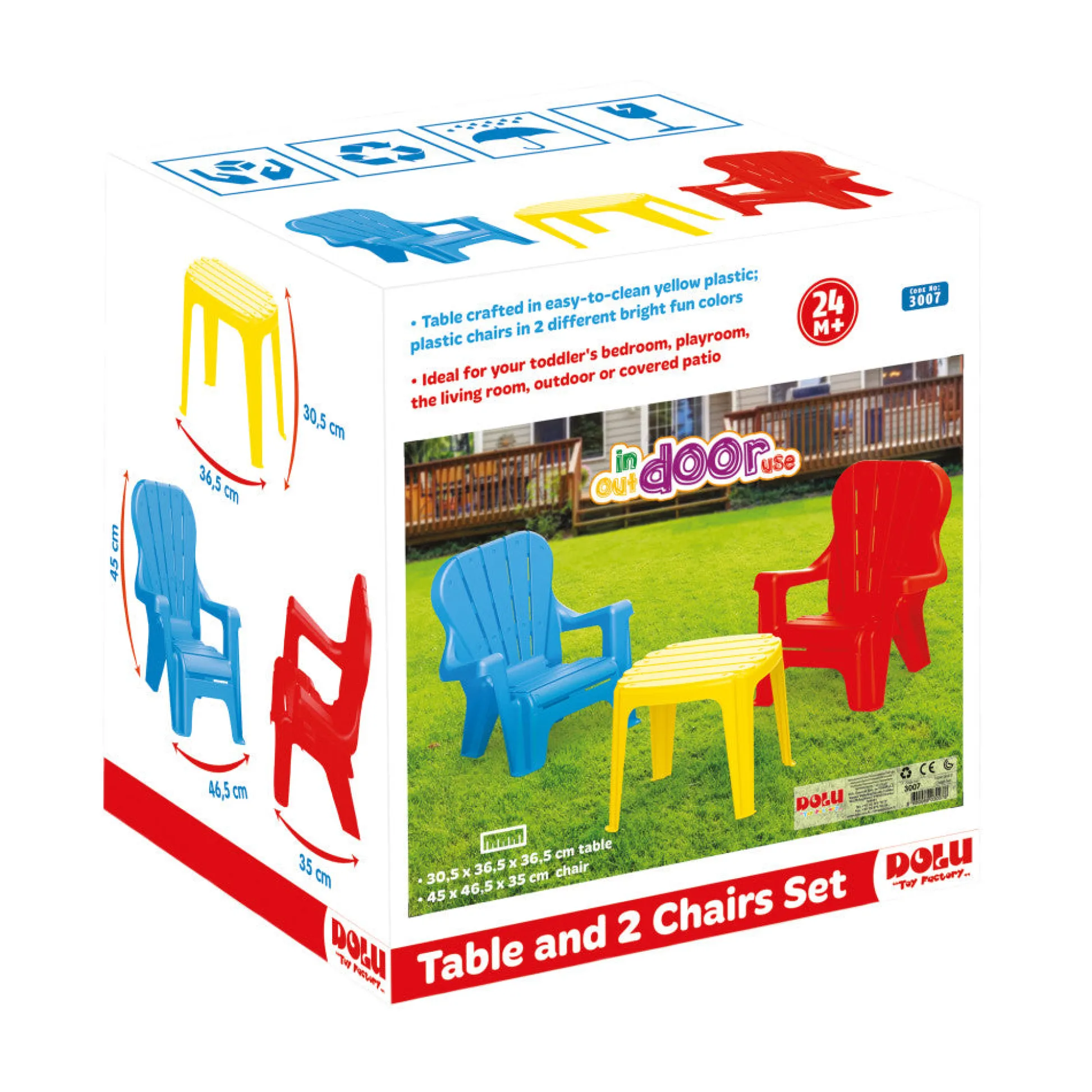 Flat River Group Dolu Toys - Ergonomic Children's Plastic Table and Chair Set* Preschool Education Toys & Activities|Preschool Building Sets & Blocks