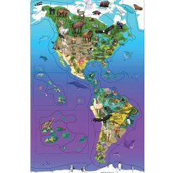 Educators Resource Dowling Magnets Animal Magnetism Wildlife Map Puzzle - Magnetic North & South America* Puzzles
