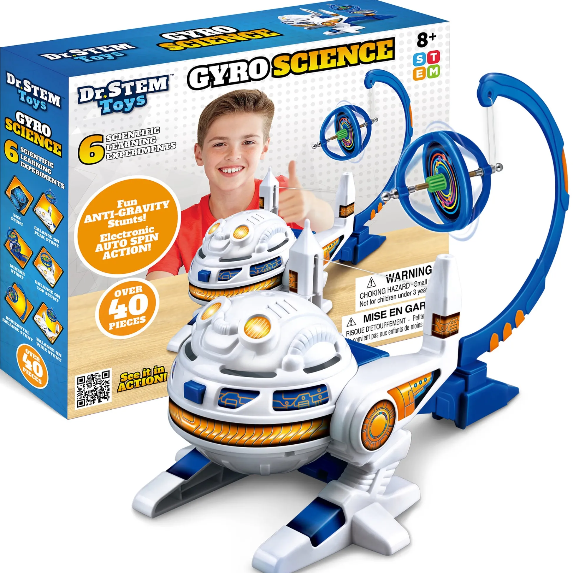 Flat River Group Dr. STEM Gyro Science 40-Piece Kit - Gyroscope Stunts & Auto Spin for Kids 8+* Science Toys