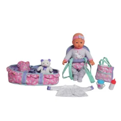 Flat River Group Dream Collection 16" Unicorn-Themed Baby Doll Travel Set - Blue* Social & Emotional Skills|Baby Dolls