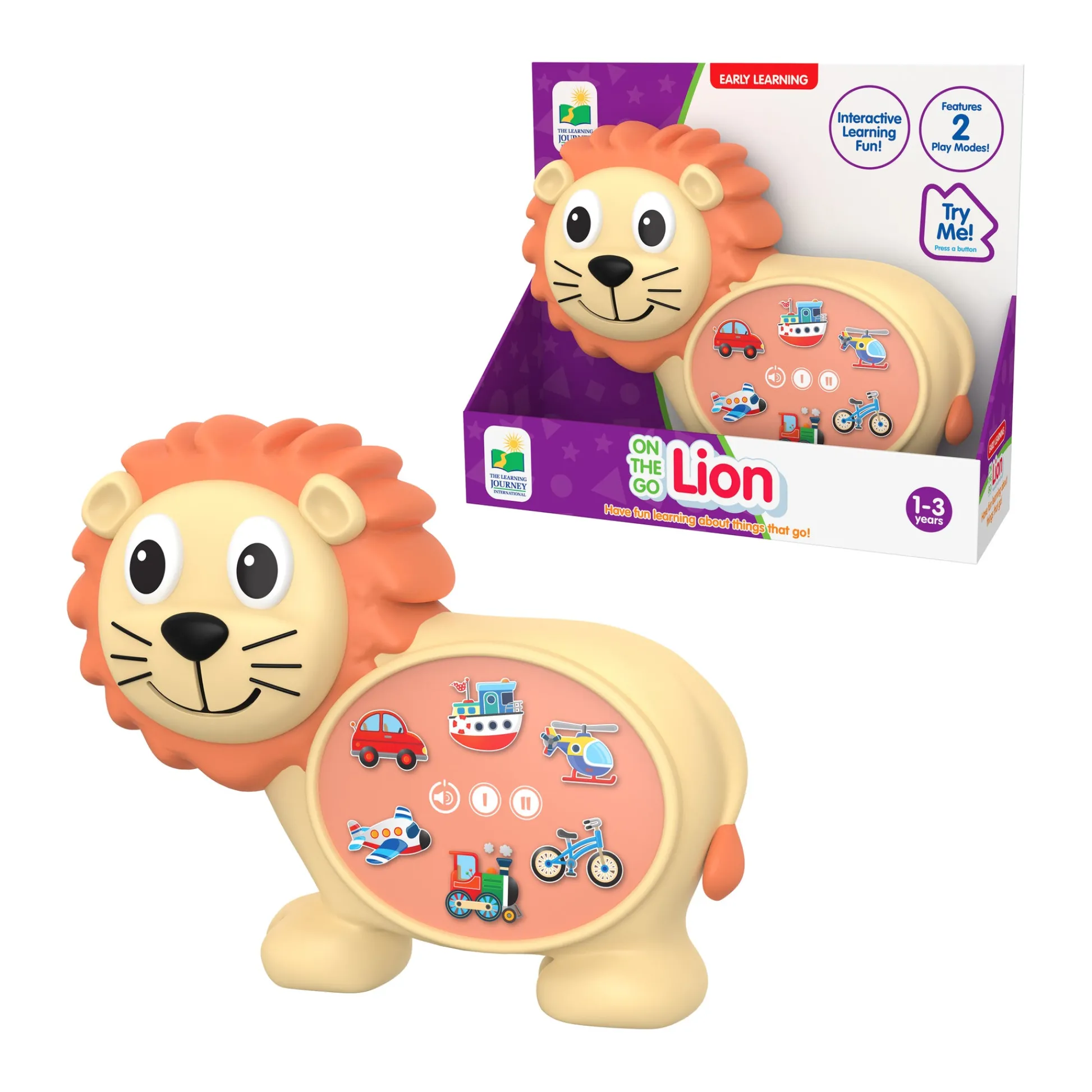 AreYouGame Early Learning On-the-Go Lion Interactive Vehicle Learning Toy* Preschool Vehicles|Preschool Education Toys & Activities
