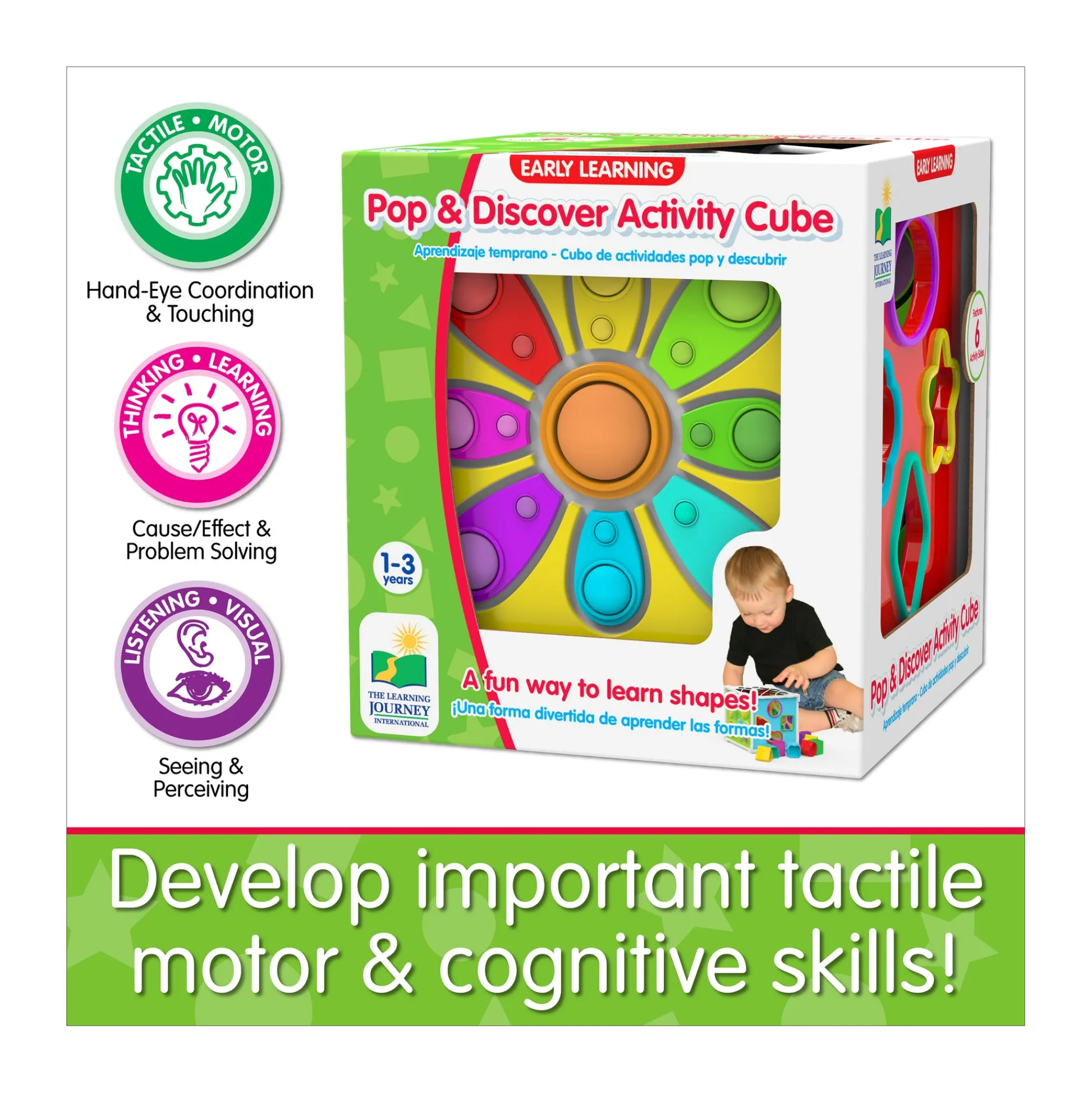 AreYouGame Early Learning Pop & Discover Activity Cube - Multisensory Exploration Toy* Preschool Education Toys & Activities