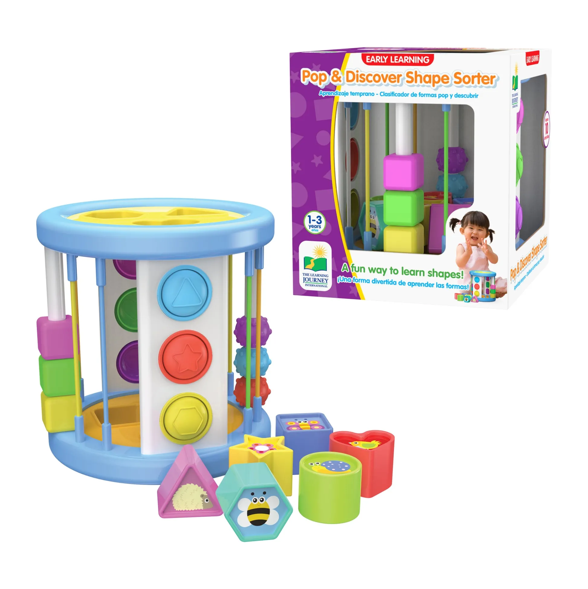 AreYouGame Early Learning Pop & Discover Shape Sorter - Multifunctional Sensory Toy* Preschool Education Toys & Activities