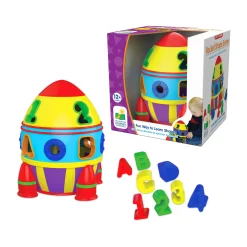 AreYouGame Early Learning Rocket Shape Sorter - Multicolor* Preschool Education Toys & Activities