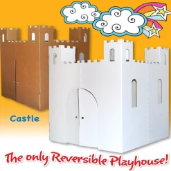 Flat River Group Easy Playhouse Blank Castle - Creative Cardboard Fort for Coloring and Personalization, Indoor & Outdoor Play, Made in USA, Ages 3+* Tents, Tunnels & Playhouses|Dress Up