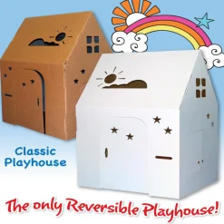 Flat River Group Easy Playhouse Creative Cardboard Fort - Indoor & Outdoor Art Fun* Tents, Tunnels & Playhouses|Dress Up