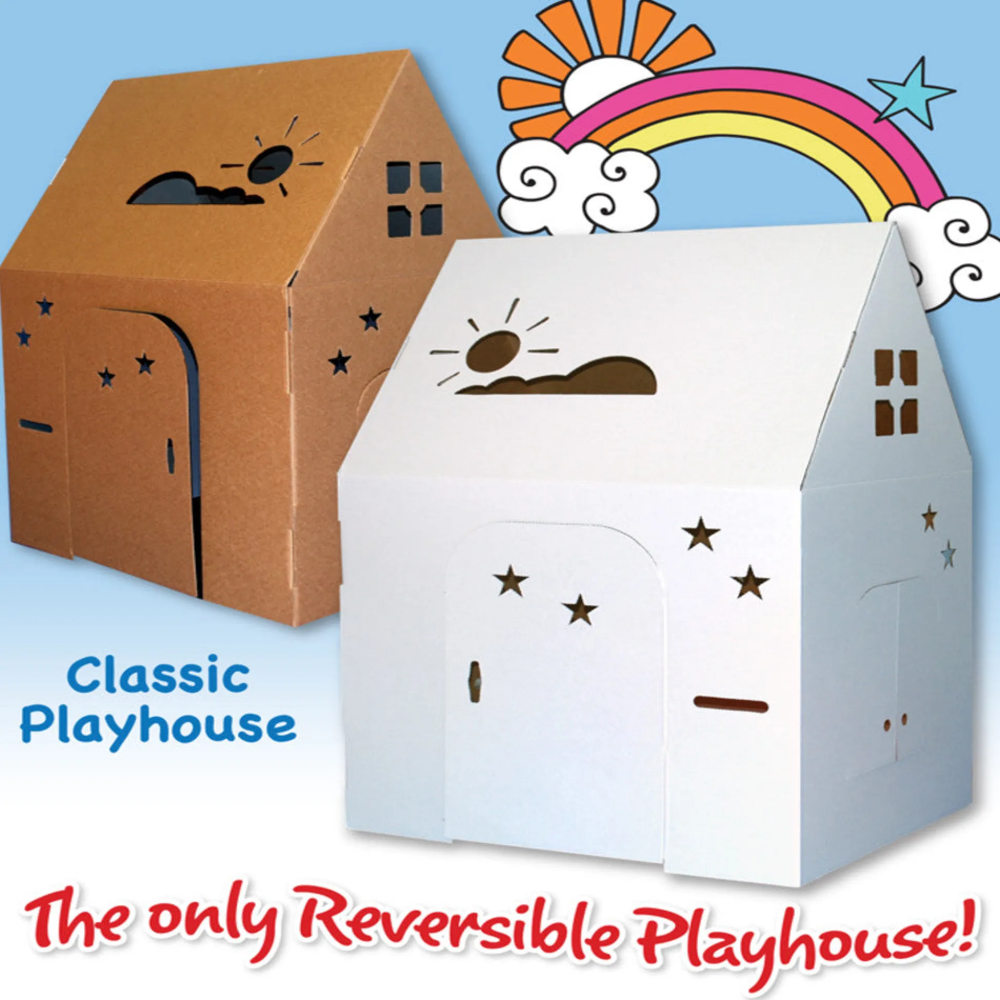Flat River Group Easy Playhouse Creative Cardboard Fort - Indoor & Outdoor Art Fun* Tents, Tunnels & Playhouses|Dress Up