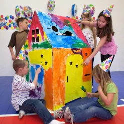 Flat River Group Easy Playhouse Creative Cardboard Fort - Indoor & Outdoor Art Fun* Tents, Tunnels & Playhouses|Dress Up